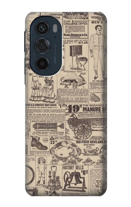 S3819 Retro Vintage Paper Case For Motorola Edge 30 Pro