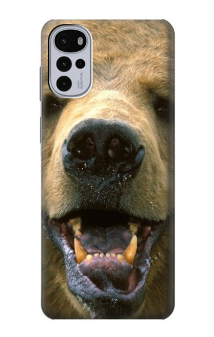 S0840 Grizzly Bear Face Case For Motorola Moto G22