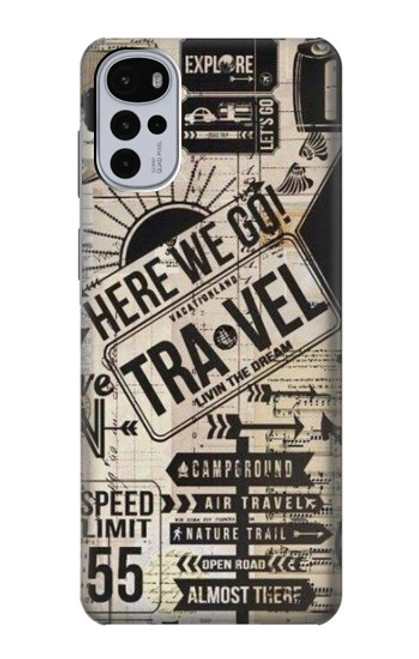 S3441 Vintage Travel Case For Motorola Moto G22