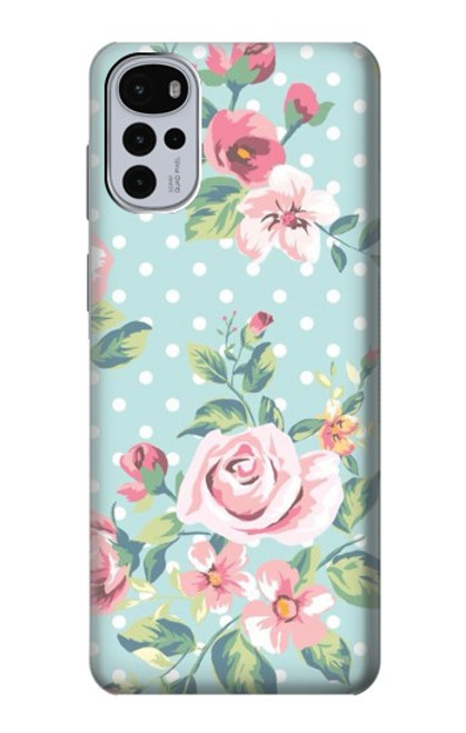 S3494 Vintage Rose Polka Dot Case For Motorola Moto G22