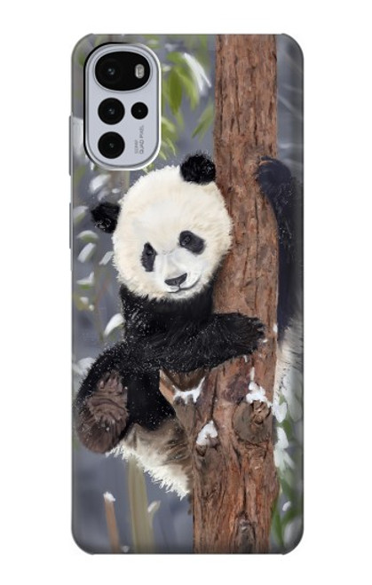 S3793 Cute Baby Panda Snow Painting Case For Motorola Moto G22