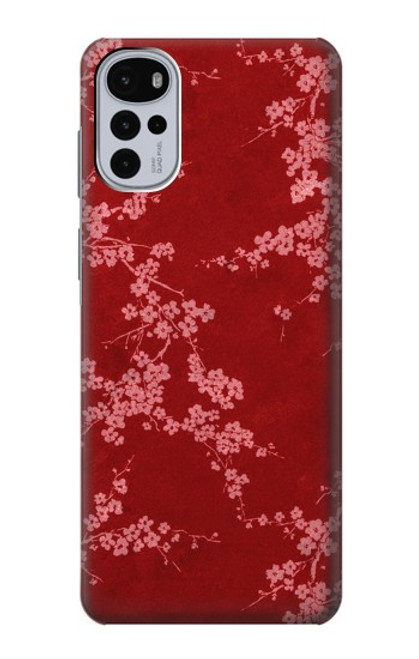 S3817 Red Floral Cherry blossom Pattern Case For Motorola Moto G22