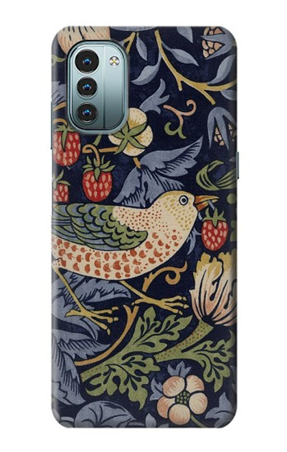 S3791 William Morris Strawberry Thief Fabric Case For Nokia G11, G21