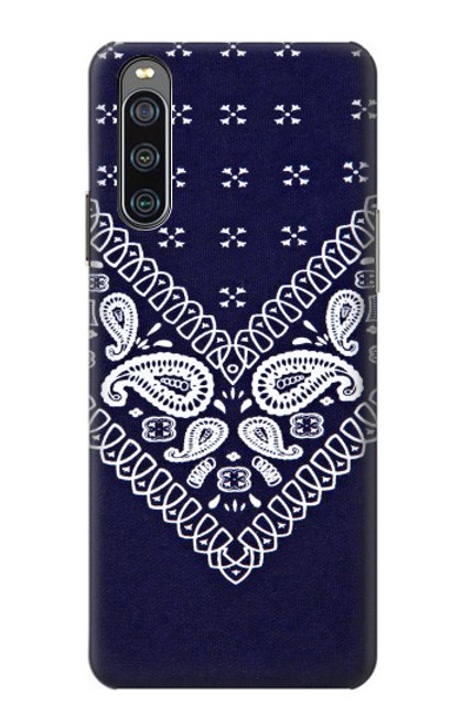 S3357 Navy Blue Bandana Pattern Case For Sony Xperia 10 IV