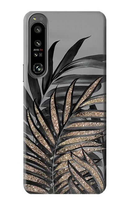 S3692 Gray Black Palm Leaves Case For Sony Xperia 1 IV