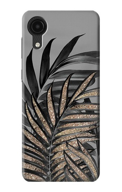 S3692 Gray Black Palm Leaves Case For Samsung Galaxy A03 Core