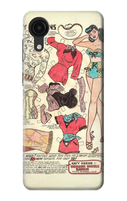S3820 Vintage Cowgirl Fashion Paper Doll Case For Samsung Galaxy A03 Core