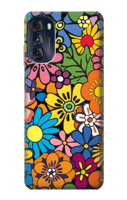 S3281 Colorful Hippie Flowers Pattern Case For Motorola Moto G (2022)