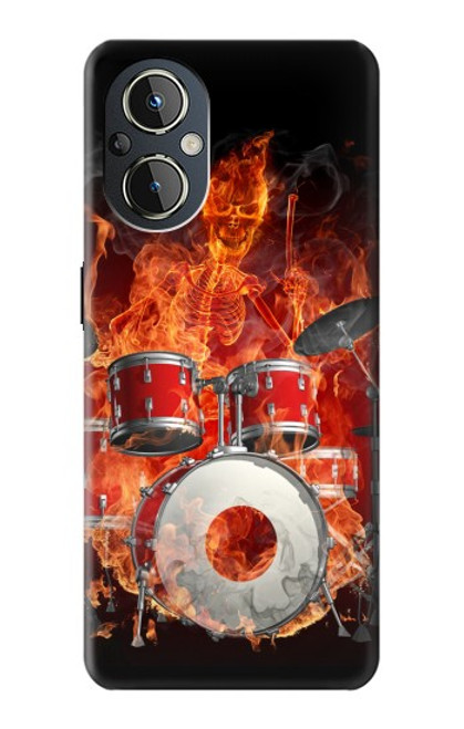 S1431 Skull Drum Fire Rock Case For OnePlus Nord N20 5G