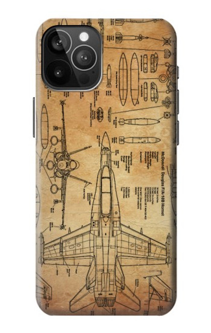 S3868 Aircraft Blueprint Old Paper Case For iPhone 12 Pro Max