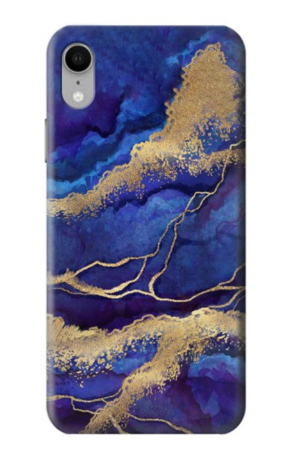 S3906 Navy Blue Purple Marble Case For iPhone XR