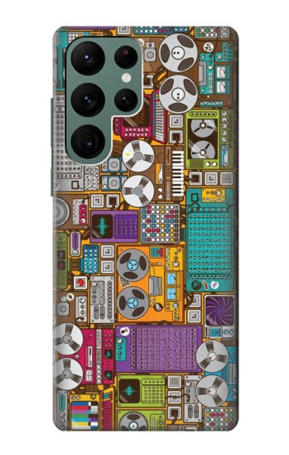 S3879 Retro Music Doodle Case For Samsung Galaxy S22 Ultra