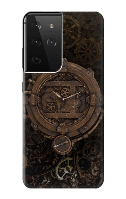 S3902 Steampunk Clock Gear Case For Samsung Galaxy S21 Ultra 5G