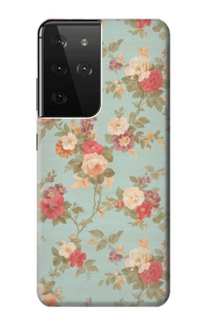 S3910 Vintage Rose Case For Samsung Galaxy S21 Ultra 5G