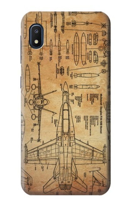 S3868 Aircraft Blueprint Old Paper Case For Samsung Galaxy A10e