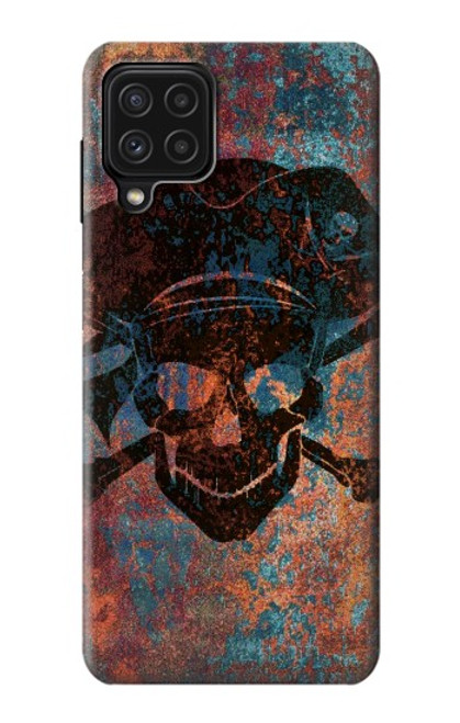S3895 Pirate Skull Metal Case For Samsung Galaxy A22 4G
