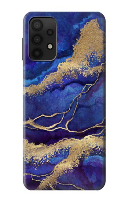 S3906 Navy Blue Purple Marble Case For Samsung Galaxy A32 5G