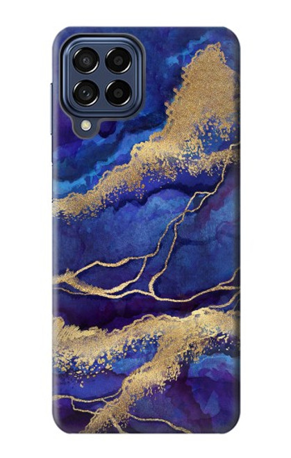 S3906 Navy Blue Purple Marble Case For Samsung Galaxy M53