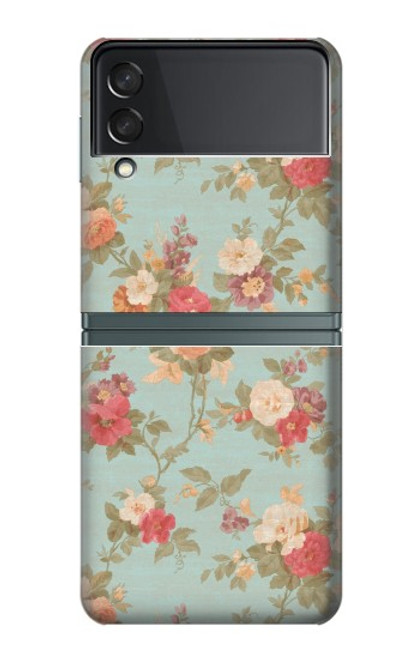 S3910 Vintage Rose Case For Samsung Galaxy Z Flip 3 5G