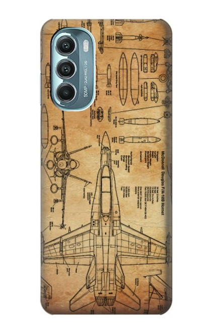 S3868 Aircraft Blueprint Old Paper Case For Motorola Moto G Stylus 5G (2022)