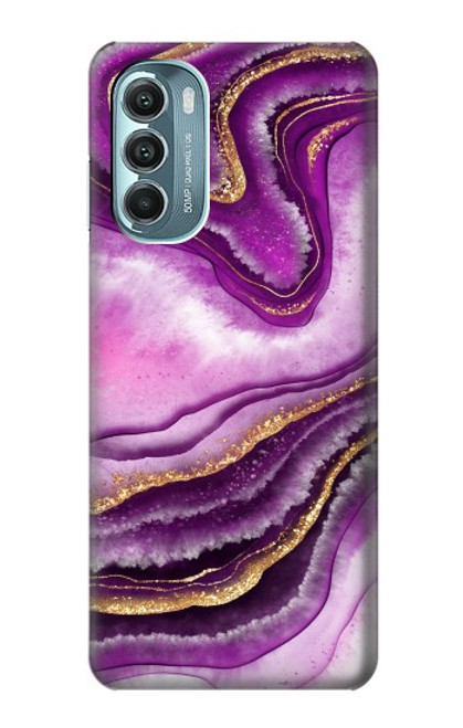 S3896 Purple Marble Gold Streaks Case For Motorola Moto G Stylus 5G (2022)