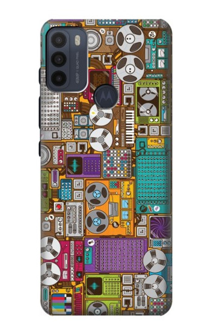 S3879 Retro Music Doodle Case For Motorola Moto G50