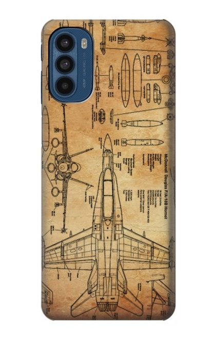 S3868 Aircraft Blueprint Old Paper Case For Motorola Moto G41