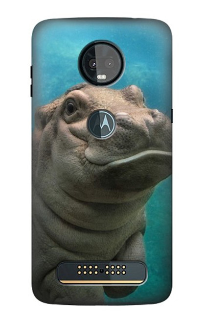 S3871 Cute Baby Hippo Hippopotamus Case For Motorola Moto Z3, Z3 Play