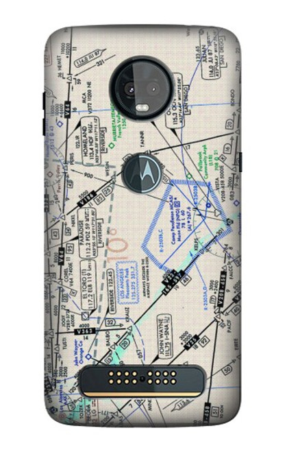 S3882 Flying Enroute Chart Case For Motorola Moto Z3, Z3 Play