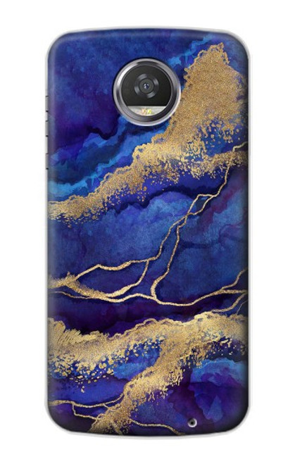 S3906 Navy Blue Purple Marble Case For Motorola Moto Z2 Play, Z2 Force