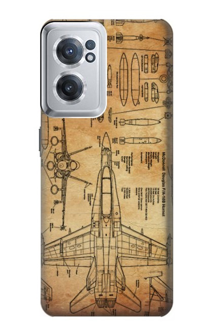 S3868 Aircraft Blueprint Old Paper Case For OnePlus Nord CE 2 5G