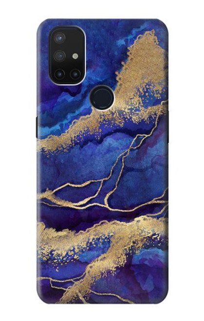 S3906 Navy Blue Purple Marble Case For OnePlus Nord N10 5G