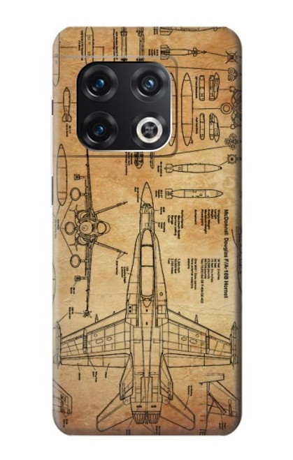 S3868 Aircraft Blueprint Old Paper Case For OnePlus 10 Pro