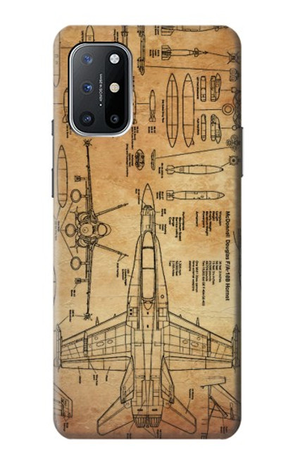 S3868 Aircraft Blueprint Old Paper Case For OnePlus 8T