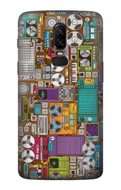 S3879 Retro Music Doodle Case For OnePlus 6