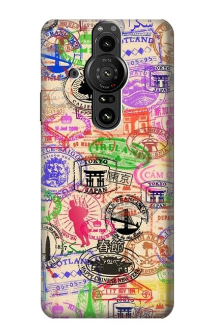 S3904 Travel Stamps Case For Sony Xperia Pro-I
