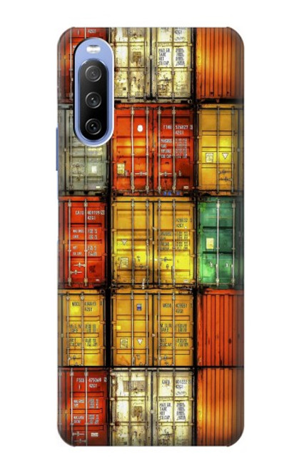 S3861 Colorful Container Block Case For Sony Xperia 10 III Lite