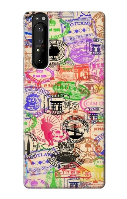S3904 Travel Stamps Case For Sony Xperia 1 III