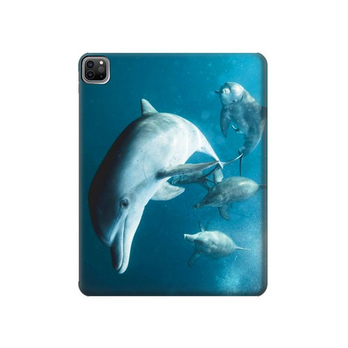 S3878 Dolphin Hard Case For iPad Pro 12.9 (2022,2021,2020,2018, 3rd, 4th, 5th, 6th)