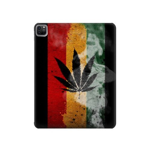 S3890 Reggae Rasta Flag Smoke Hard Case For iPad Pro 12.9 (2022,2021,2020,2018, 3rd, 4th, 5th, 6th)