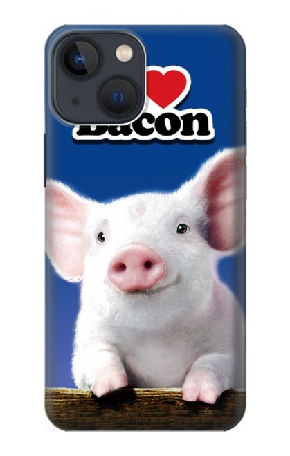 S0608 I Love Bacon Cute Baby Pig Case For iPhone 14