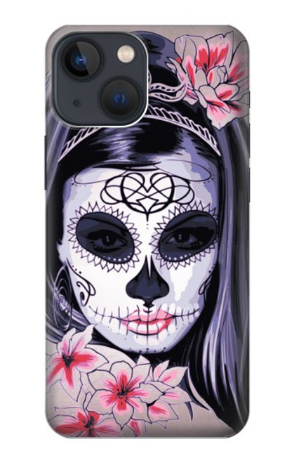 S3821 Sugar Skull Steam Punk Girl Gothic Case For iPhone 14 Plus