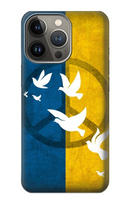 S3857 Peace Dove Ukraine Flag Case For iPhone 14 Pro Max