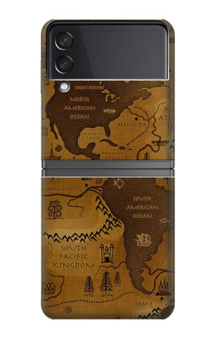 S2861 Antique World Map Case For Samsung Galaxy Z Flip 4