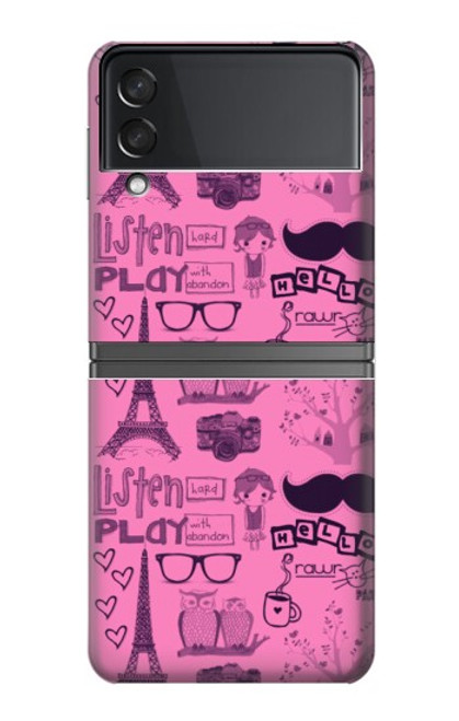 S2885 Paris Pink Case For Samsung Galaxy Z Flip 4