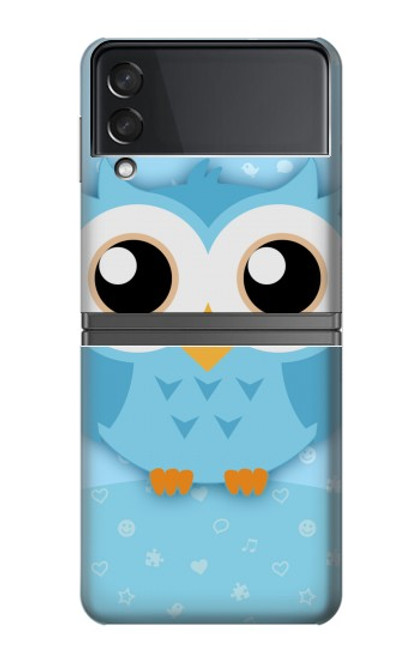 S3029 Cute Blue Owl Case For Samsung Galaxy Z Flip 4