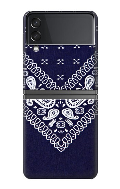 S3357 Navy Blue Bandana Pattern Case For Samsung Galaxy Z Flip 4