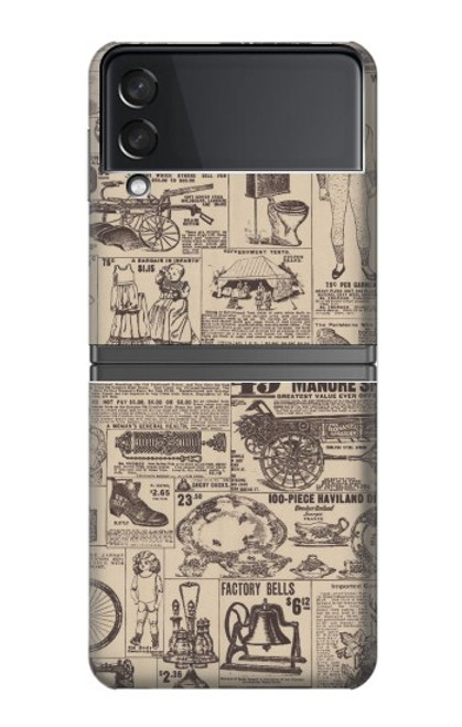 S3819 Retro Vintage Paper Case For Samsung Galaxy Z Flip 4