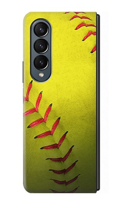S3031 Yellow Softball Ball Case For Samsung Galaxy Z Fold 4