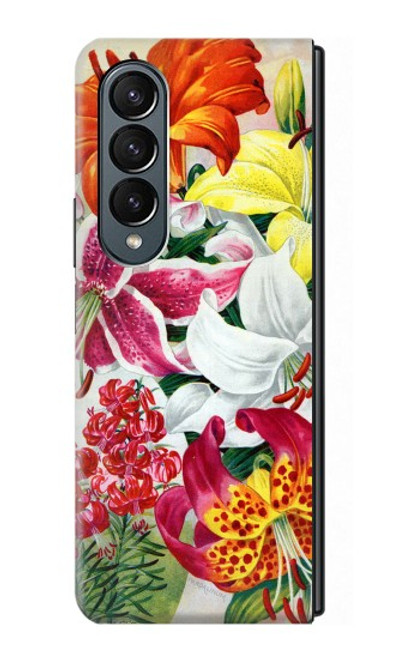 S3205 Retro Art Flowers Case For Samsung Galaxy Z Fold 4
